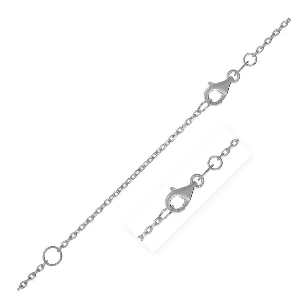Ausdehnbare Kabelkette in 14 Karat Weißgold (1,2 mm)