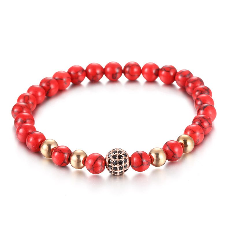 Europäische und amerikanische Mikro-Set Perlenrot Türkis Armband