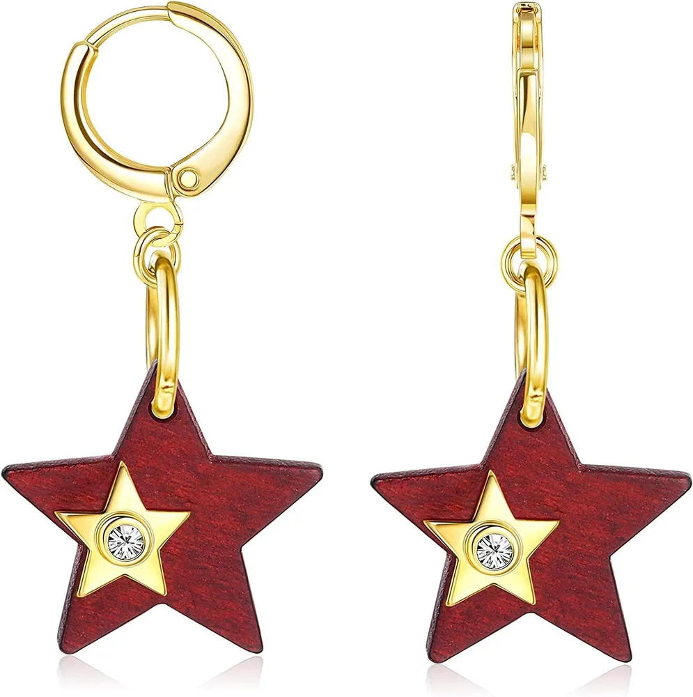 Holz Ohrringe für Frauen Statement Dangle Drop Hoop Ohrringe Ethnische Holz Tränentropfen Ohrringe Schmuck
