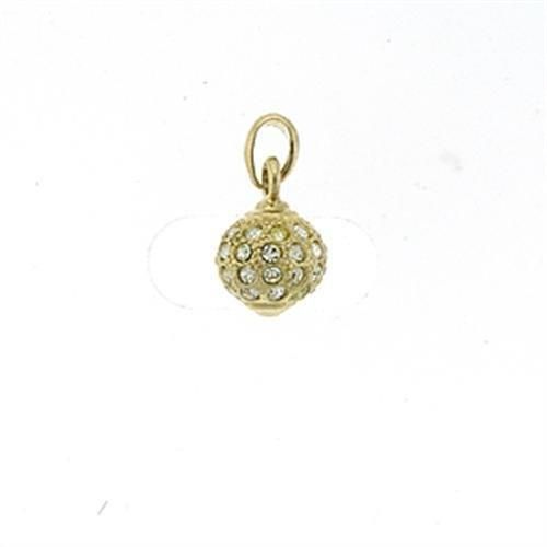 LOA391 - Gold-Messing - Anhänger mit Top-Grade - Kristall in Clear