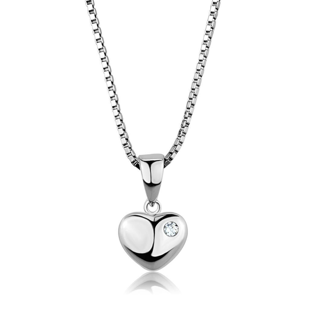 3W825 - Rhodium-Brass - Kettenhänger mit AAA-Klasse CZ in Clear