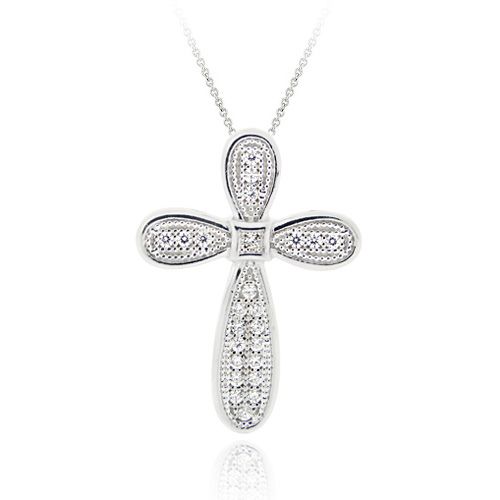 Sterling Silber CZ Micro Pflaster Cross Anhänger
