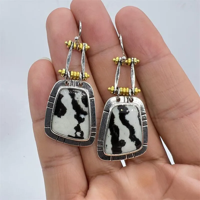 Boho Style Asymmetric Drop Ohrringe Elegante Vintage-Stil Haken Ohrringe für Frauen & Mädchen