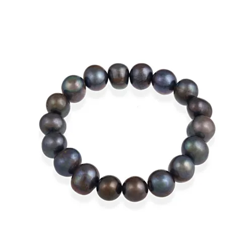 Echtes Frischwasser-Kultiviert 10x12mm Peacock Pearl Stretch Armband