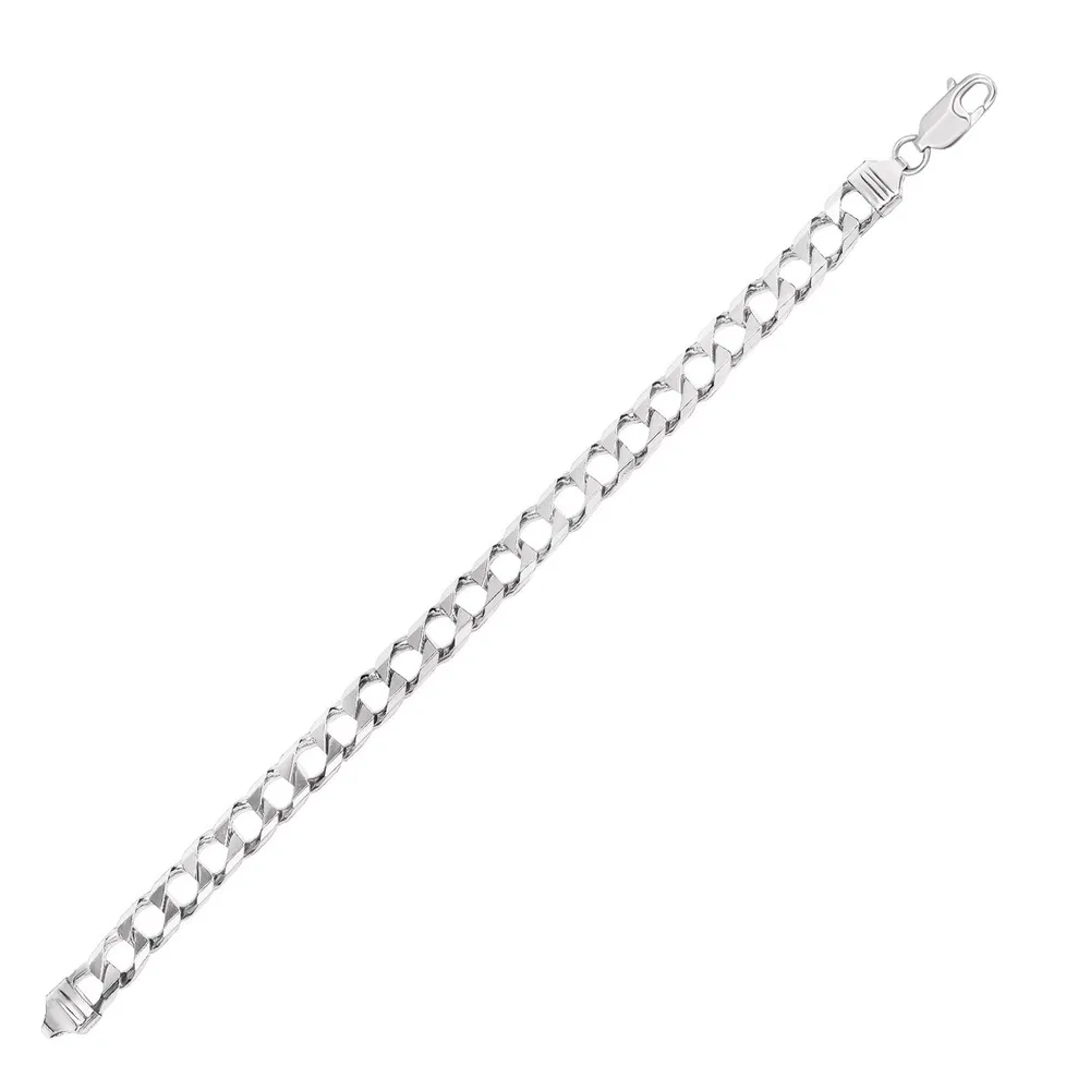 Sterling Silber Herren Armband im kubanischen Curb Link Stil