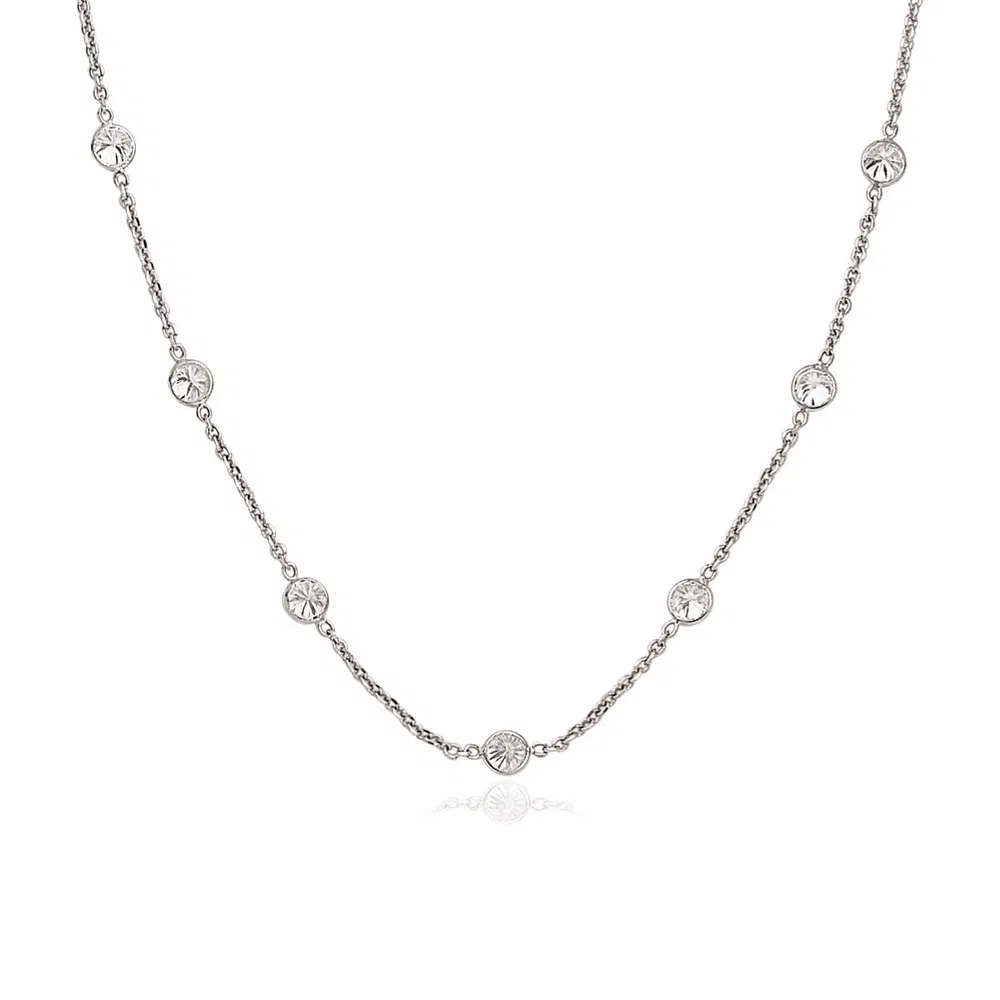 14 Karat Weißgold CZ von der Yard Long Links