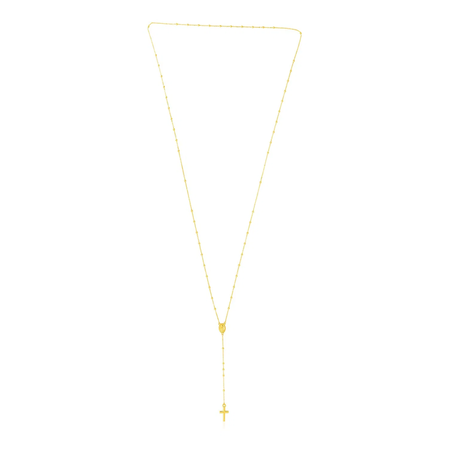 14 Karat gelbes Gold Rosenkranz Halskette