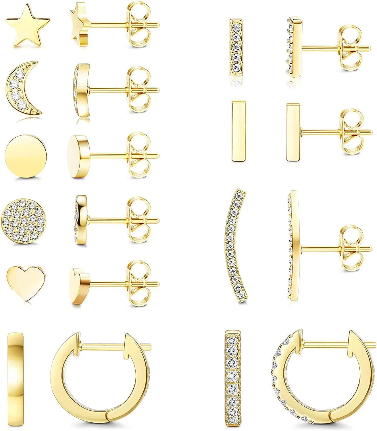 Ohrringe für mehrere Piercing Stud Ohrringe Set chirurgische Ohrringe für Frauen