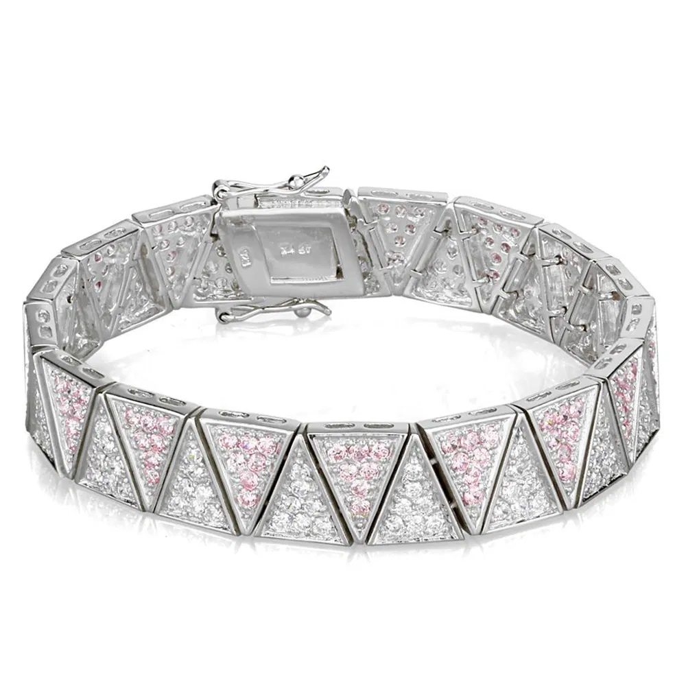 LOS845 - Rhodium 925 Sterling Silber Armband mit AAA-Klasse CZ in Rose