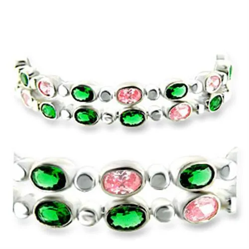 37001 - Hochpoliertes 925 Sterling Silber Armband mit AAA-Klasse CZ in mehreren Farben