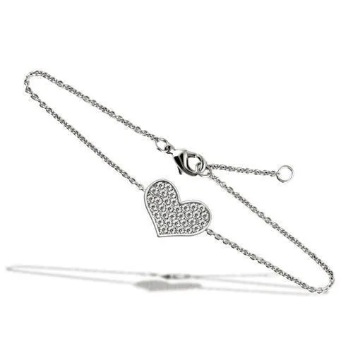 3W067 - Rhodium-Brass - Armband mit AAA-Klasse CZ in Clear