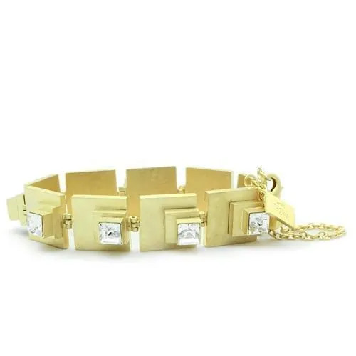 LO2037 - Matte Gold Brass Armband mit Top-Grade - Kristall in Clear