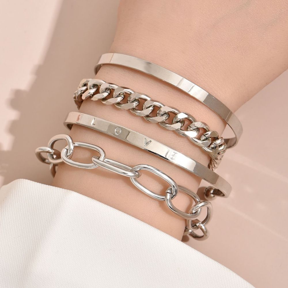 Zubehör Statement Chain Glossy Letter Bracelet
