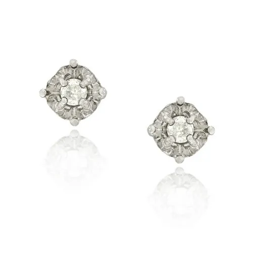 Sterling Silber 1 / 4 Ct. TDW Round Diamond Stud Ohrringe