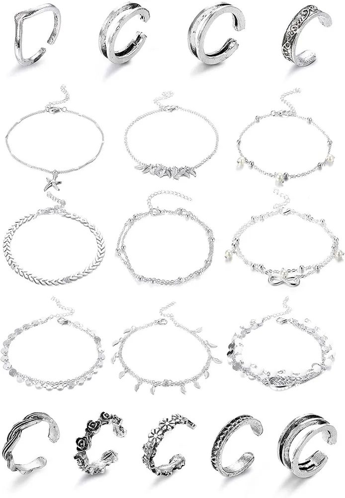 18 Pcs Open Toe Ringe für Frauen Arrow Tail Band Toe Ring Adjustable