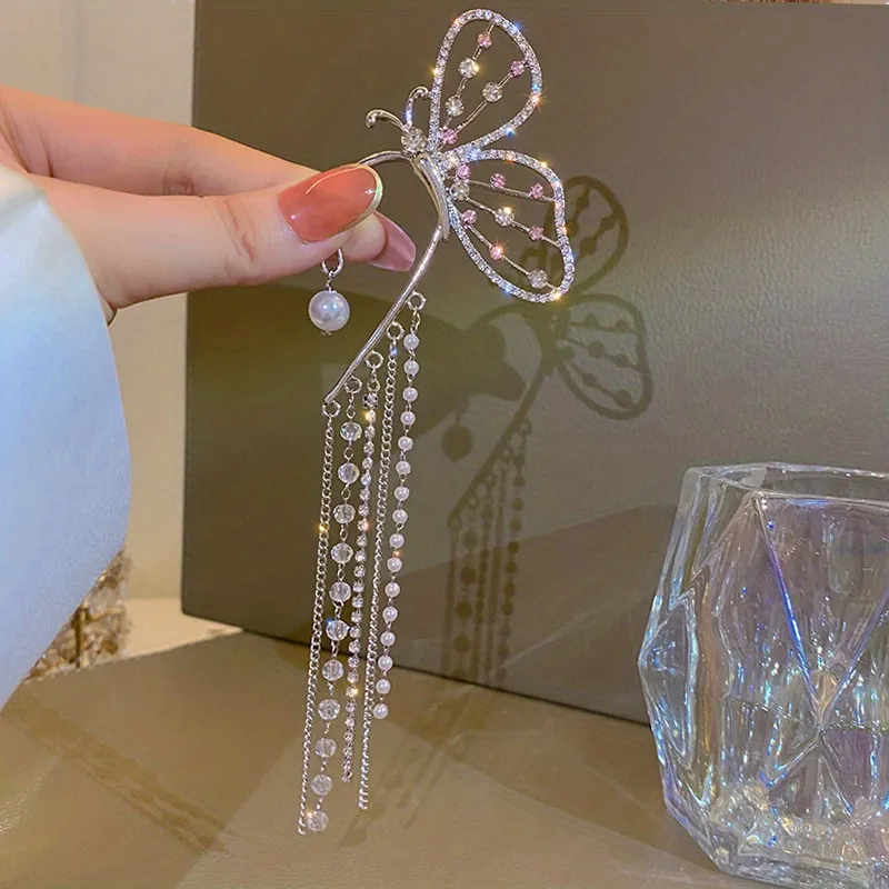 Fashion Design Bow Tassel Ohrringe ohne durchbohrte Ohrringe übertrieben Face-Lift - Ohrringe