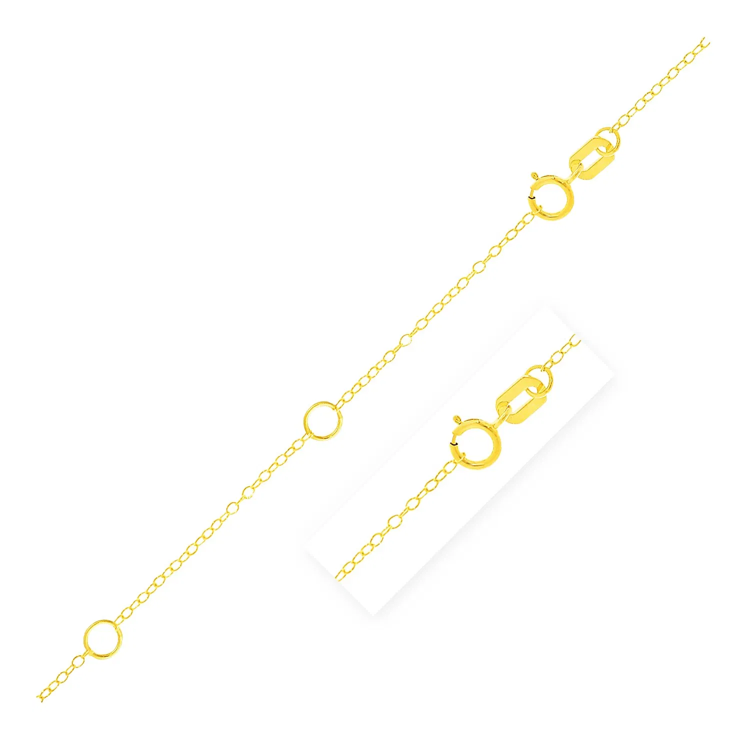 Doppel erweiterbare Piatto-Kette in 14 Karat Gelbgold (1,2 mm)