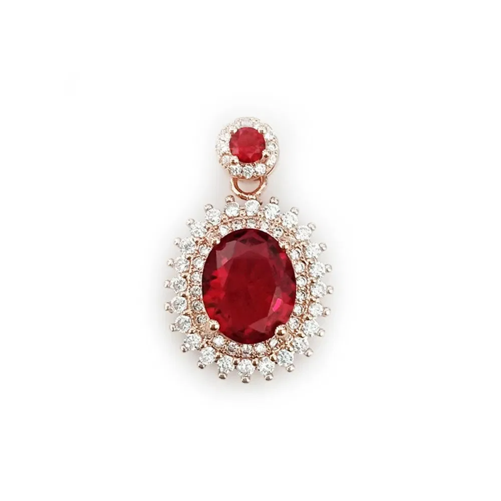 Luxus Rot Kristall Sonnenblumen Anhänger für Frauen Mädchen Imitation Rubin Halskette Anhänger Geschenke für Jubiläum Weihnachten Geburtstag