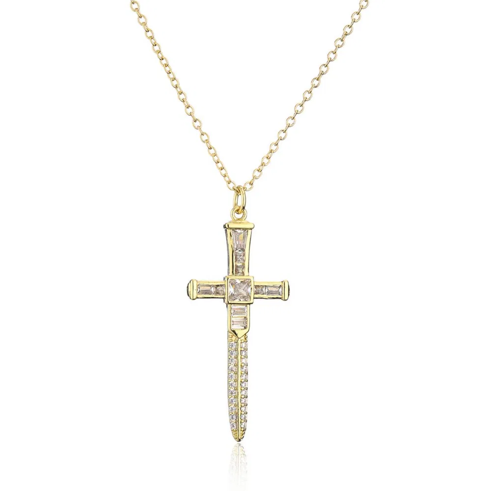 Goldplated Cross Choker Halskette einfacher Zircon Anhänger für Frauen Mädchen Geschenke zum Geburtstag Muttertag Weihnachten Jahrestag