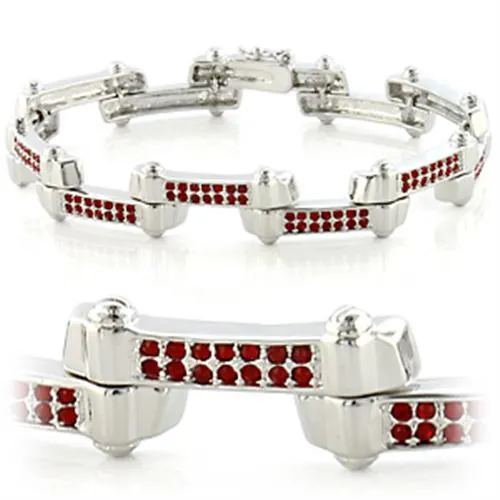 LO610 - Imitation Rhodium Brass Armband mit Top-Grade - Kristall in Siam