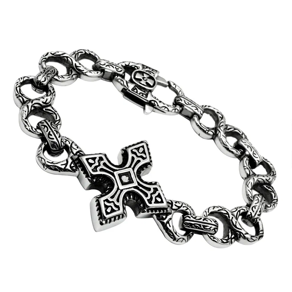 TK439 - Hoch poliertes (ohne Verzinkung) Edelstahl-Armband ohne Stein