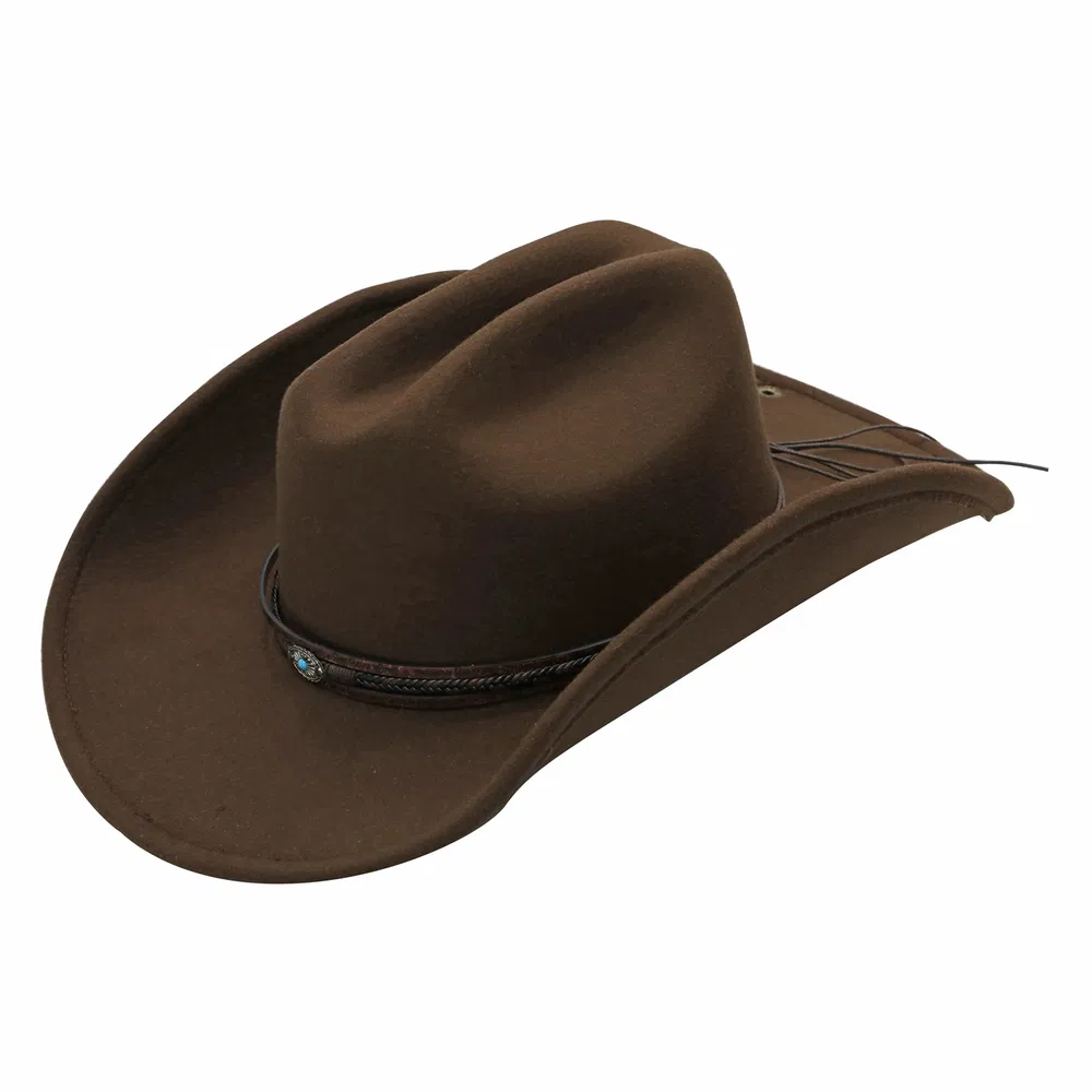 Manuel Ultra Felt Faux Leather Stone Western Drifter Hut