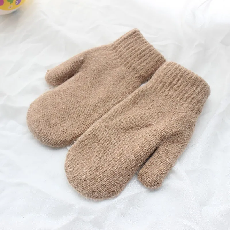 Doppelschicht kaninchenhaarhandschuhe weibliche winter koreanische version von solider farbe alle finger winter frauenhandschuhe mädchenhandschuhe