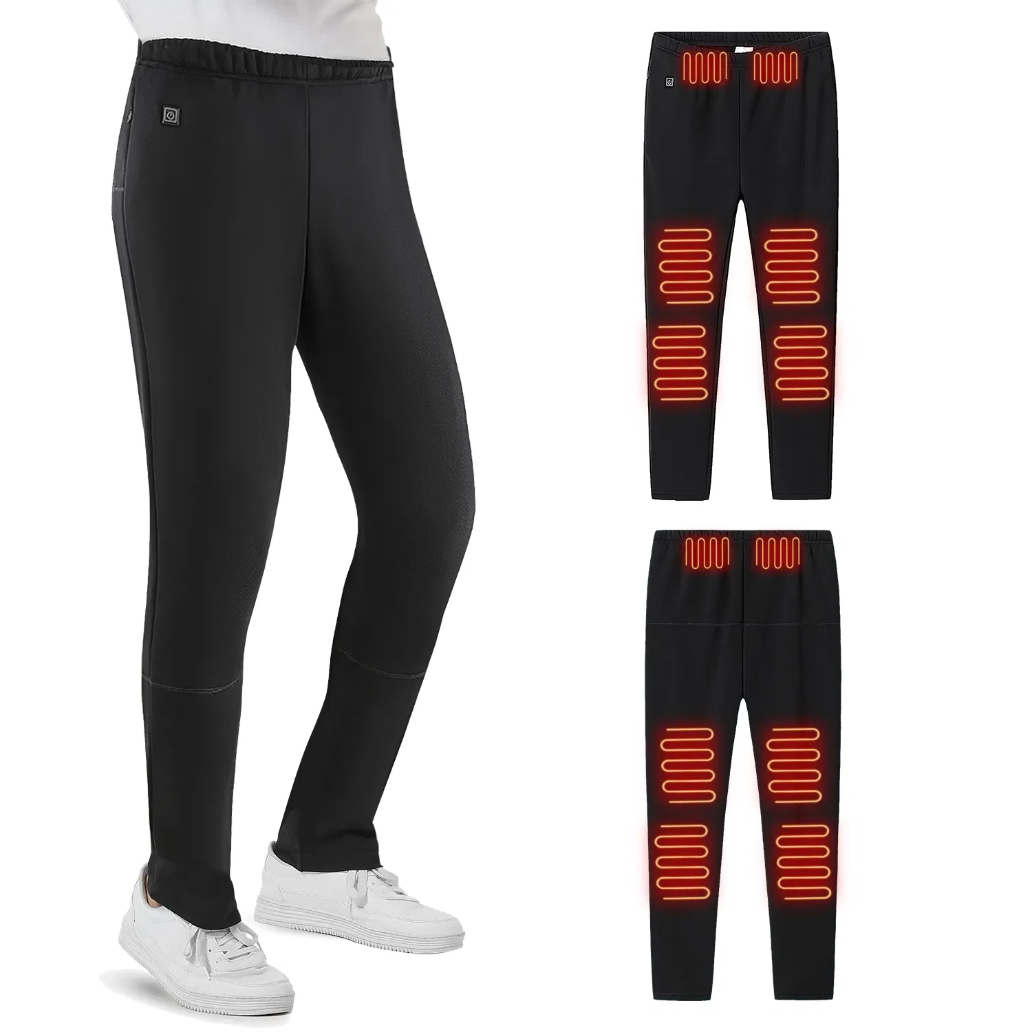 Winterwärme Hosen für Männer Frauen mit 12 Heizzonen 5V USB-betriebene Heizhose mit 3 Heizstufen Maschine waschbar für Winteraktivitäten im Freien Unisex