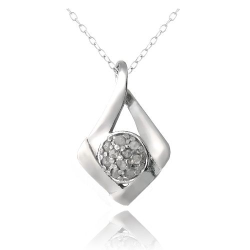 Sterling Silber 1 / 10ct Diamant Winkel Halskette