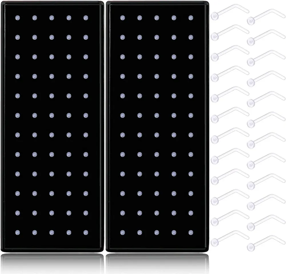 120Pcs 20G Clear Nose Rings ForWork Bioflex Nose Retainer Acrylic Nose Studs 2mm Flat Top Nose Piercing mit Box L-Form Nose Studs für Frauen Männer