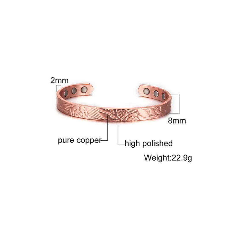 Mode Vintage Pure Kupfer Magnetisches Armband