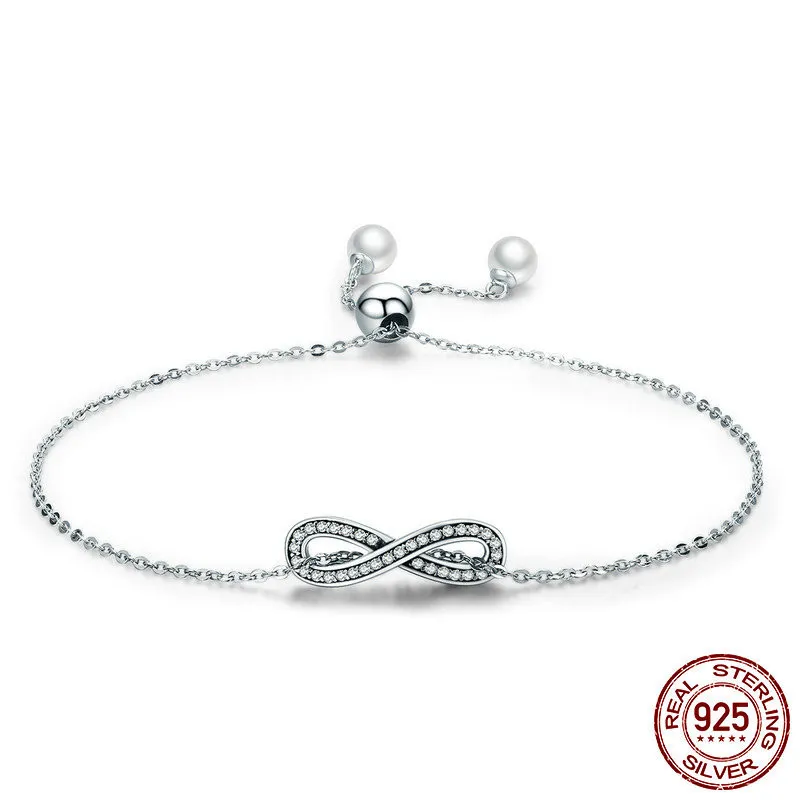 Damen Sterling Silber Stretch Plain Silber Charakter Armband