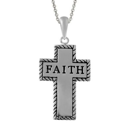 Sterling Silber Inspiration 'Faith' Kreuz Anhänger