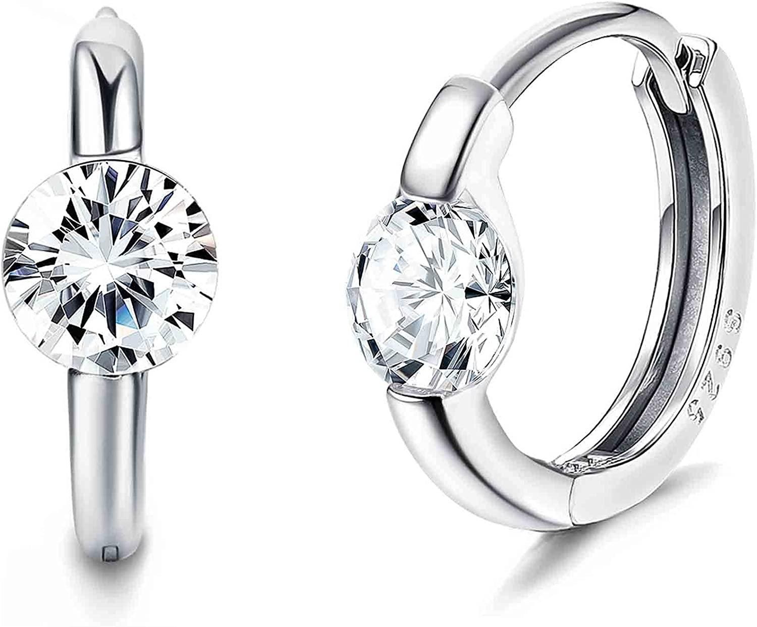 925 Sterling Silver Small Sleeper Huggie Ohrring für Frauen Herz CZ Schmetterling Blumen Ohrring niedliche kleine Hoop Ohrring hypoallergene Knorpel Hoop Ohrringe für empfindliche Ohren