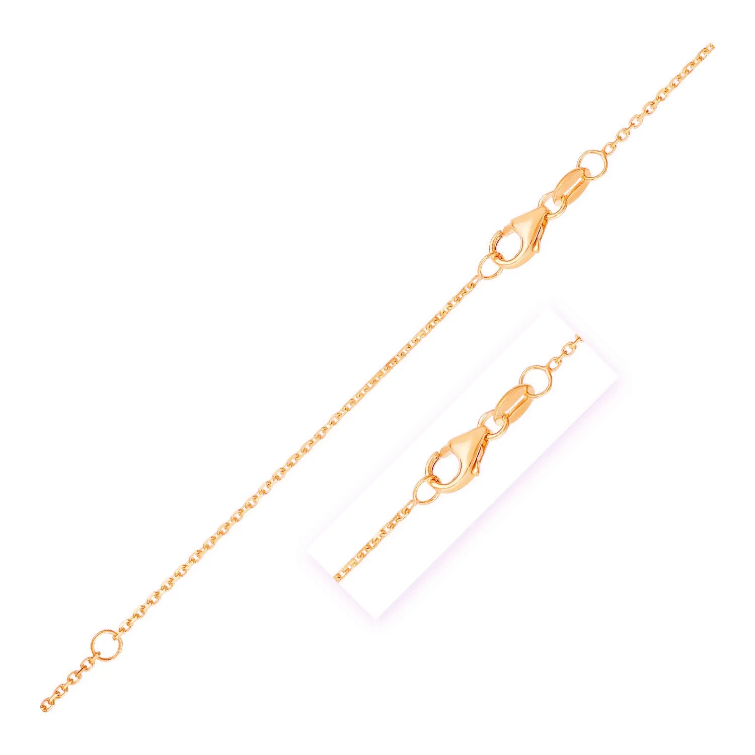Doppel erweiterbarer Diamant-Cut - Kabelkette in Rosegold (0,87 mm)