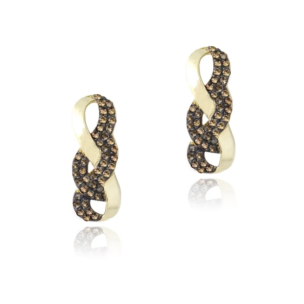 Goldton über Sterling Silber 3 / 4ct Champagner Diamant Infinity Drop Ohrringe