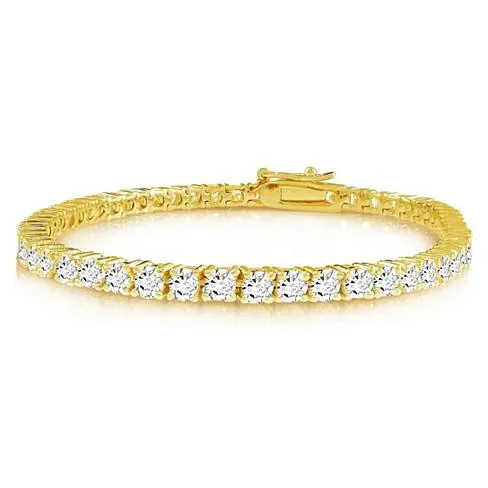 Brilliant Armband - Ein 14 Karat Gold Plated Brilliant Cut and Shine Diamant CZ Tennis Armband