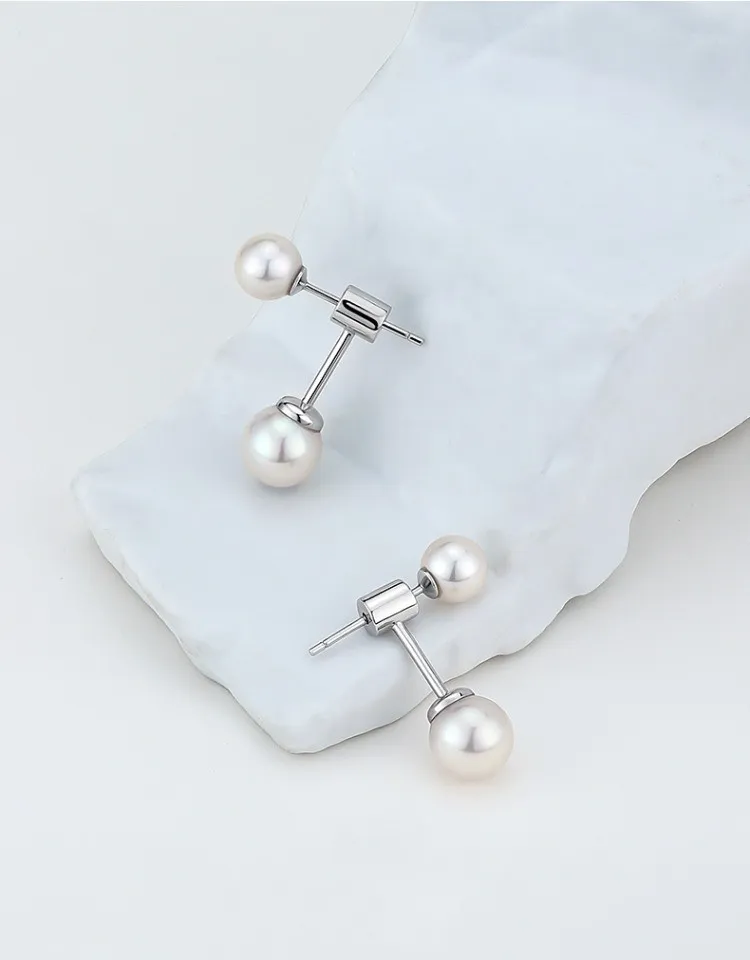 Frischwasserperle weibliche Sterling Silber Ohrringe