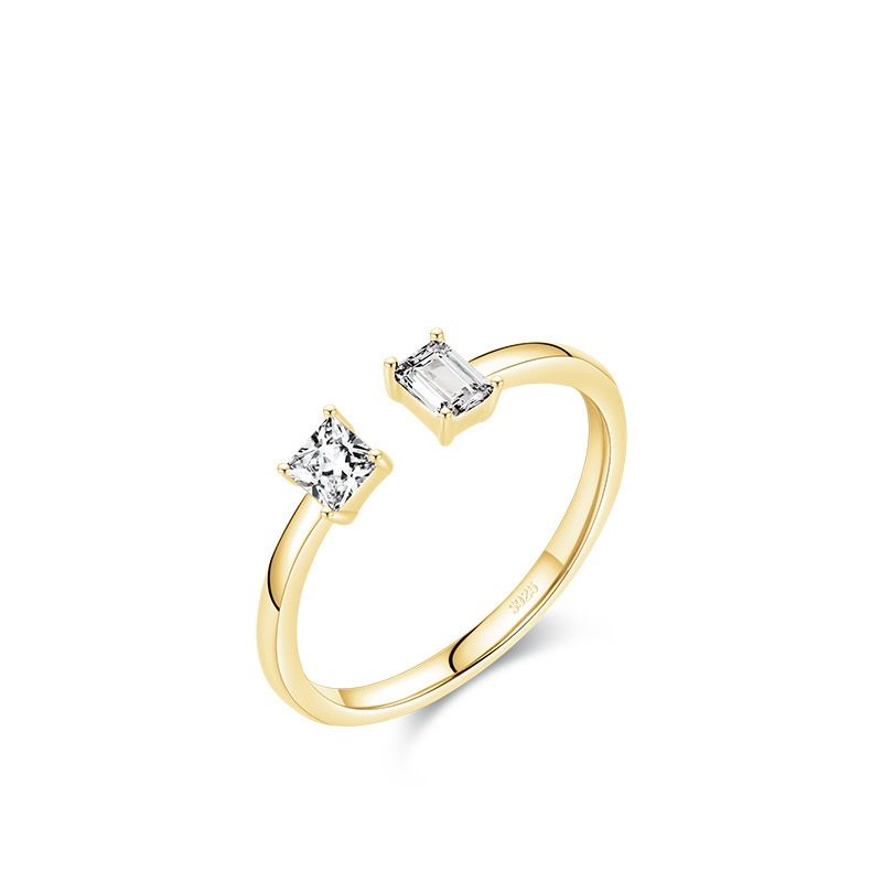 Modian Classic Real 925 Sterling Silber Unregelmäßiger Glitzer Clear CZ Finger Ring