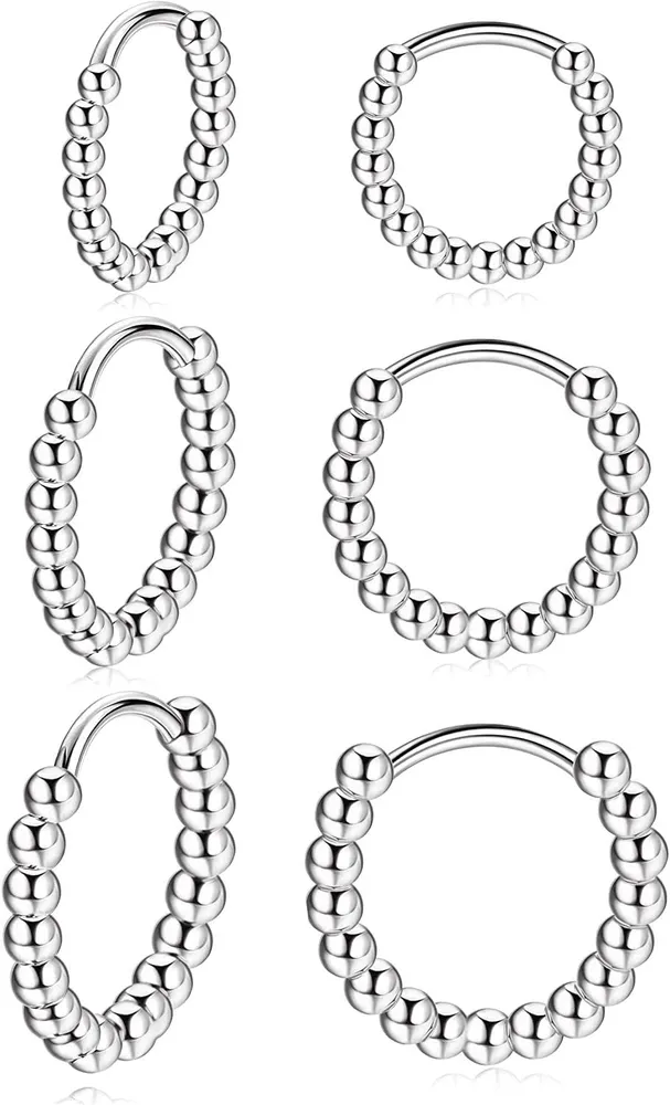 3 Paare Tiny Hoops Ohrringe Huggie Ohrringe Hinge hoop Ohrringe für Frauen Mädchen hypoallergene Knorpel Ohrringe Ohrringe Bestes Geschenk Gold / Silber