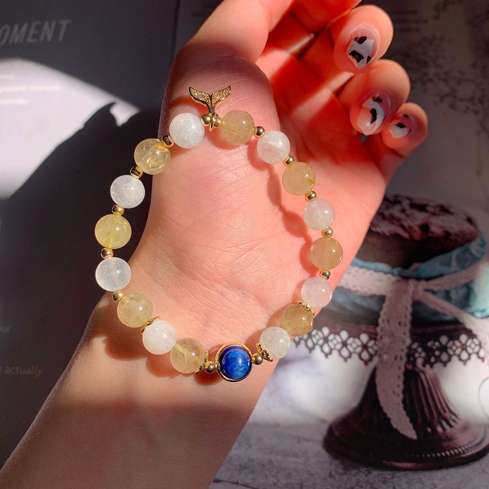 Natürliche Blondie Blue Moonlight Blue Crystal Armband