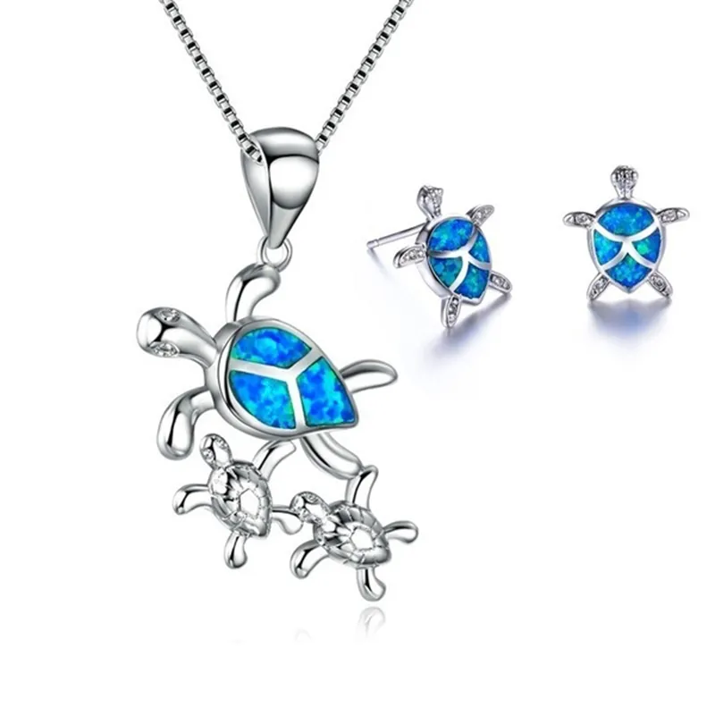 Mode Opal 5 Farbe Schildkröte Halskette Ohrringe Set