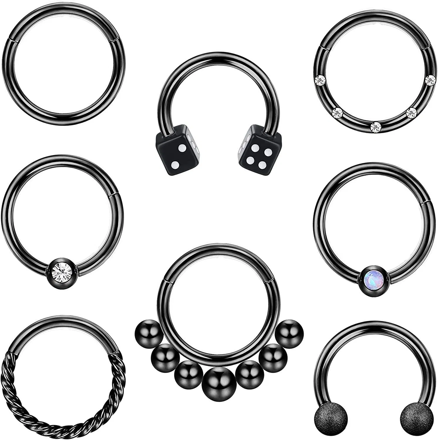 Septum Ringe 16G Edelstahl Septum Clicker Horseshoe Retainer Knorpel Ohrringe Hoop Daith Rook Helix Tragus Septum Piercing Jewelly