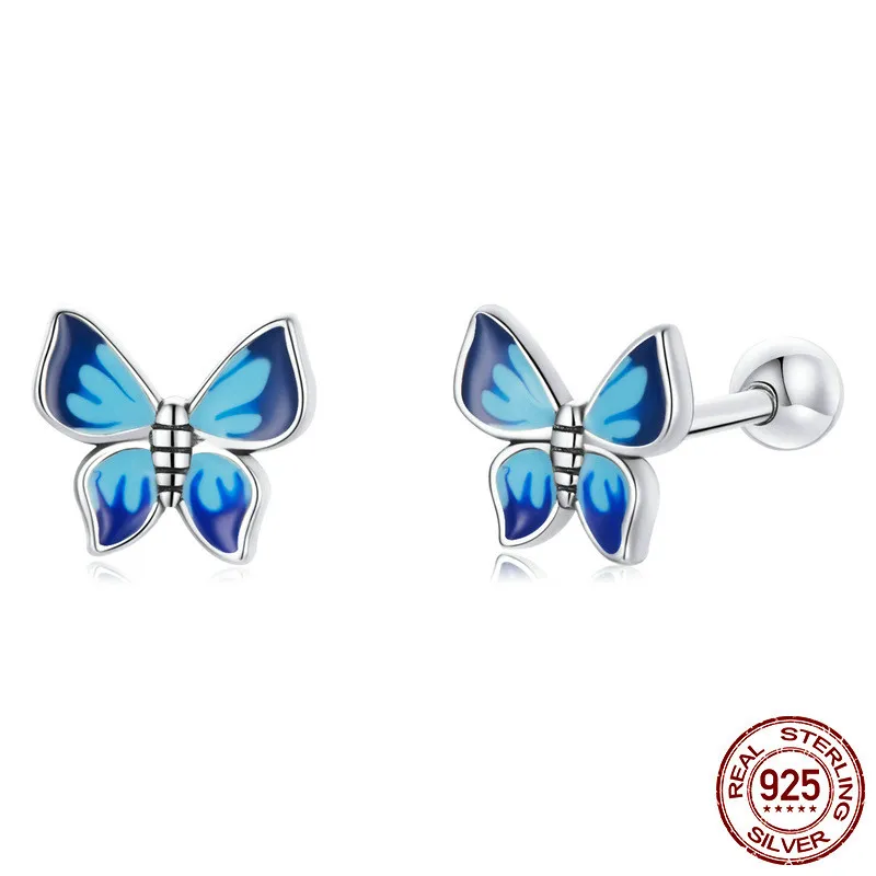 Gradient Drop Oil Exquisite Butterfly Ohrringe Nische