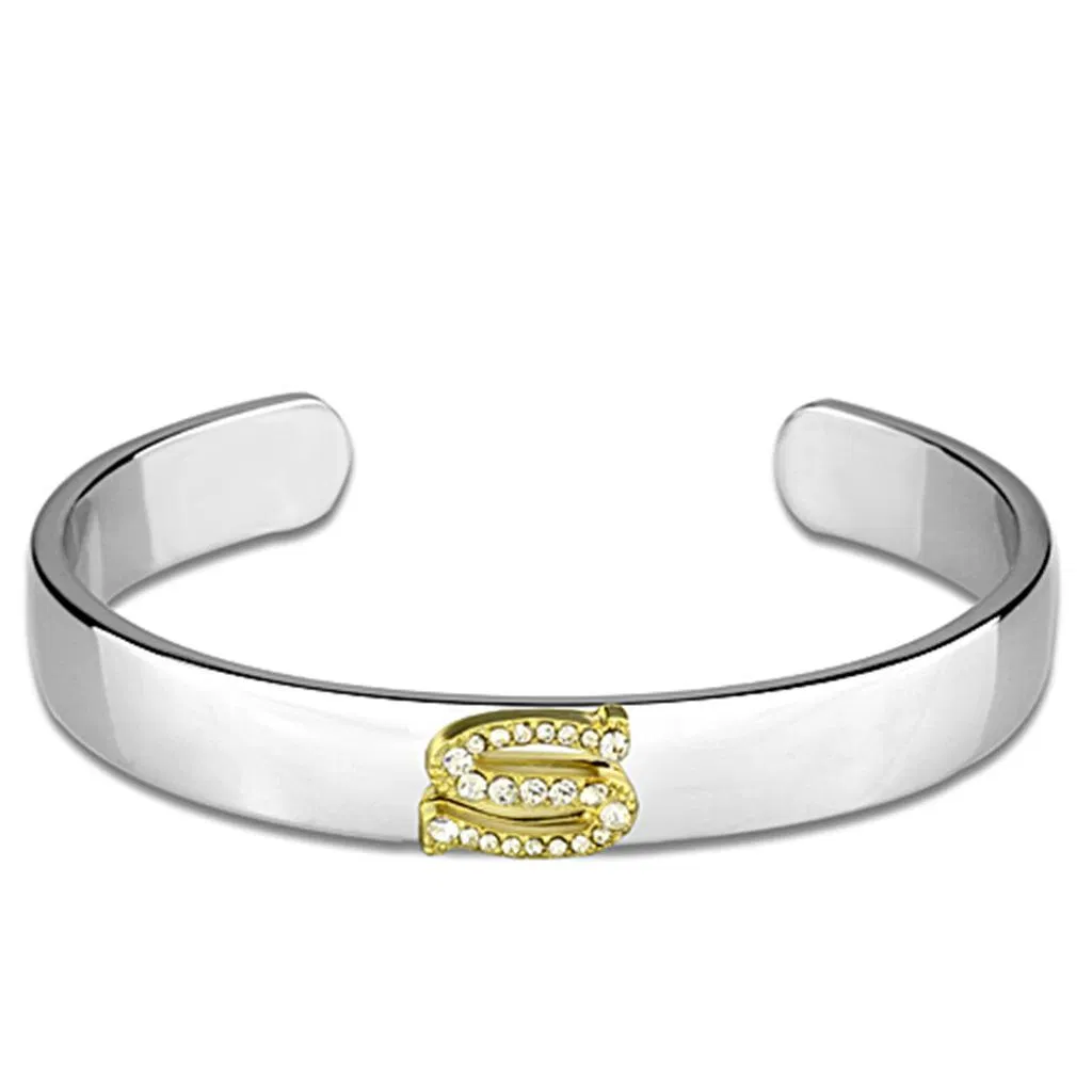 LO3629 - Umgekehrte Zwei-Ton - Weißmetall-Armbänder mit Top-Grade - Kristall in Clear