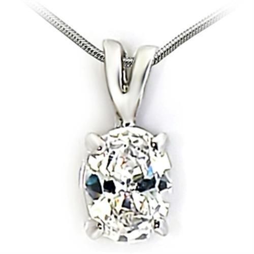 03922 - Rhodium Brass Anhänger mit AAA-Klasse CZ in Clear