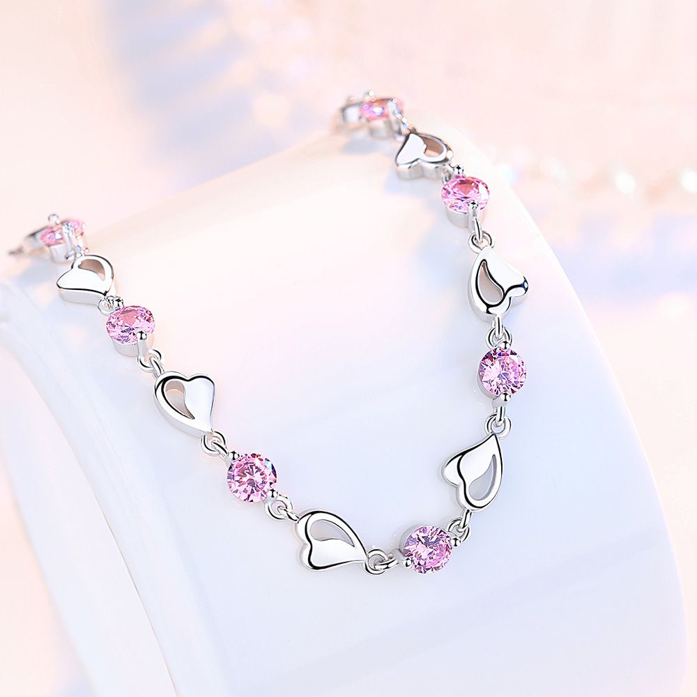 Frauen Hollow Out Herzen Silber Plated Armband