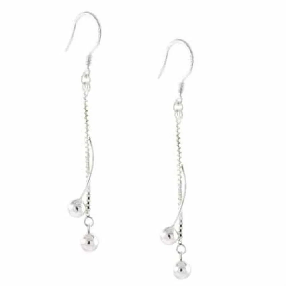 Sterling Silber Kette und Spiral Perlen Ohrringe
