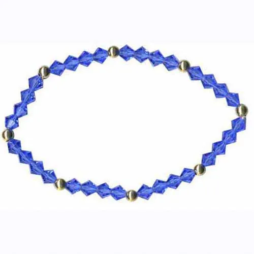 18 Karat Gold über Sterling Silber & Blau Swarovski Elements Stretch Armband