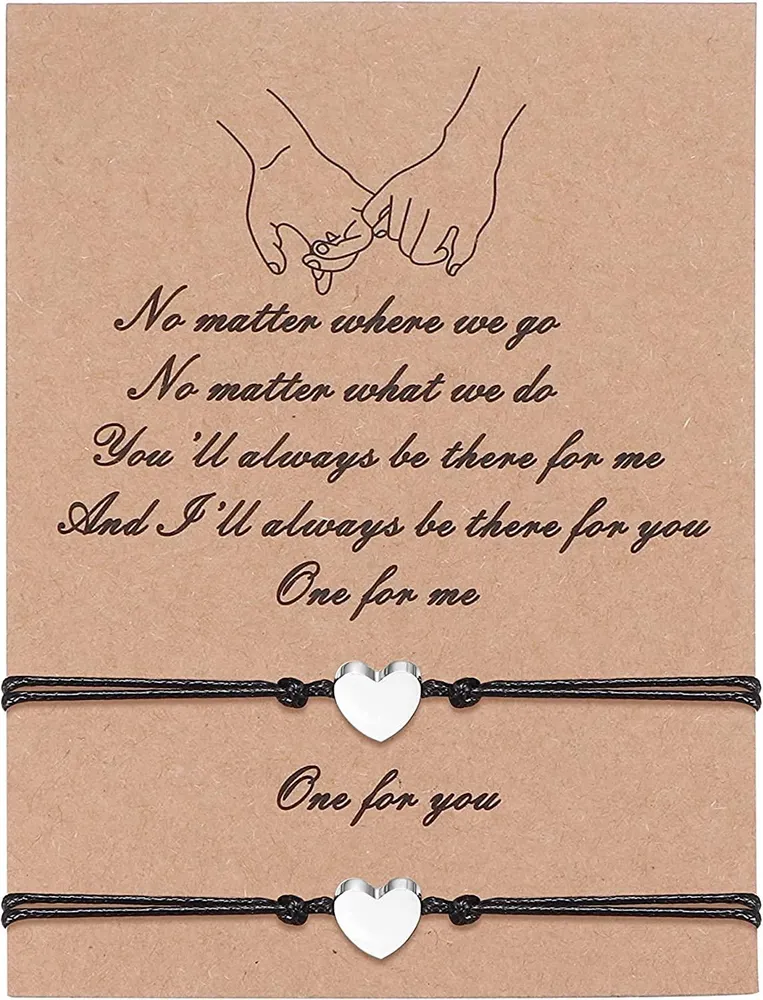 Pomise Matching Armbänder Distanz Beziehung Armbänder für Paare Beste Freund Armbänder für 2 Freundschaft Armbänder Star Herz Freund Freund Freund Valentinstag Frauen Männer Teenager Mädchen
